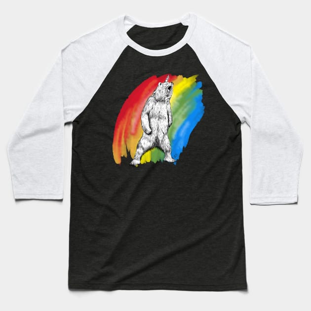 Rainbow Bearicorn Baseball T-Shirt by Ndanceart